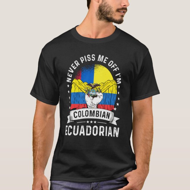 Camiseta Colombia Flag Ecuador Grown  Humor Citizen Pride (Frente)