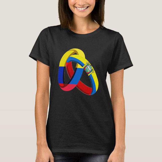 Camiseta Colombia Flag Ecuador Grown Ring Marriage Wedding (Frente)