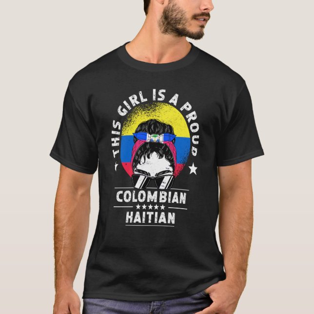 Camiseta Colombia Flag Haiti Grown Women Girl Citizen Pride (Frente)