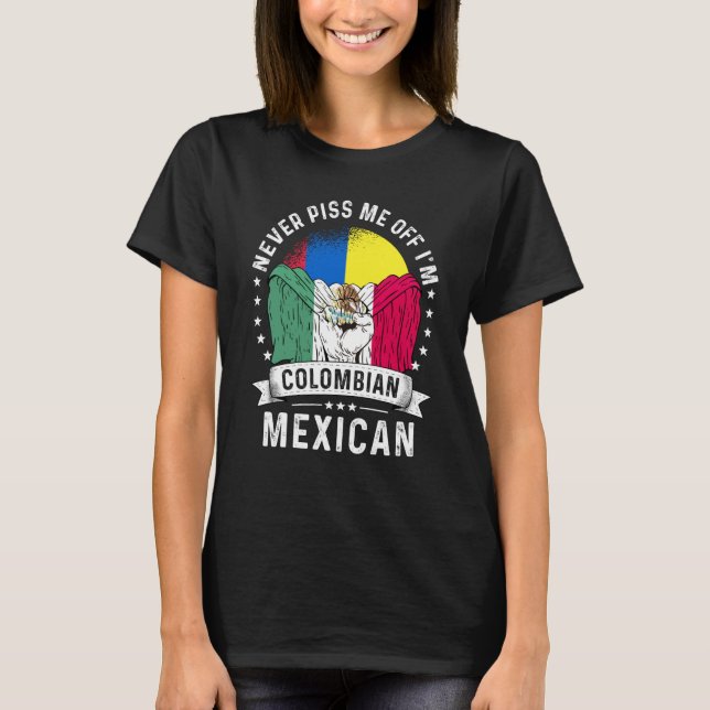Camiseta Colombia Flag Mexico Grown  Humor Citizen Pride (Frente)
