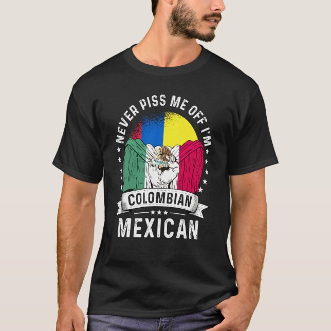 Camiseta Colombia Flag Mexico Grown  Humor Citizen Pride (Frente)