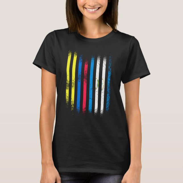 Camiseta Colombia Flag Nicaragua Grown Country Flags Stripe (Frente)
