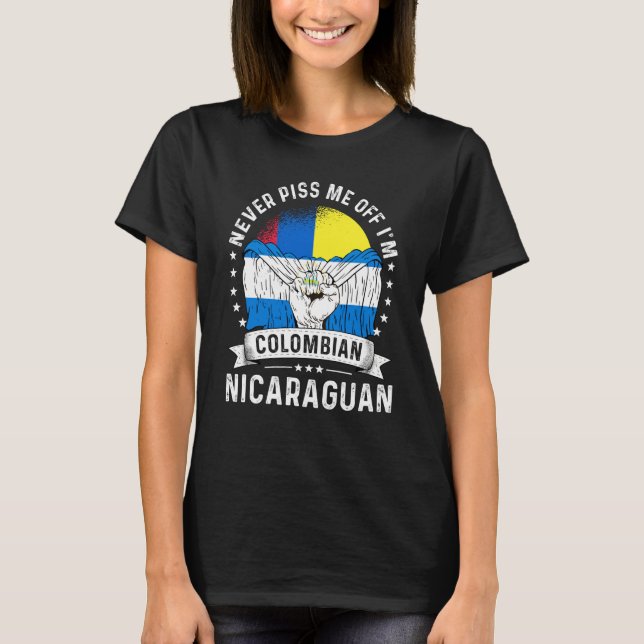 Camiseta Colombia Flag Nicaragua Grown  Humor Citizen Pride (Frente)