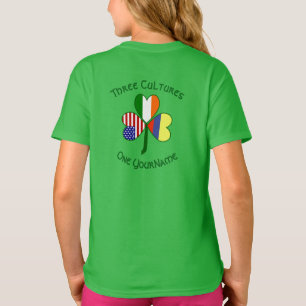 Camiseta Colômbia Irlanda EUA Trevo Bandeira Personalizada