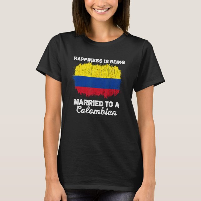 Camiseta Colombia Marriage Colombian Heritage Married Flag  (Frente)