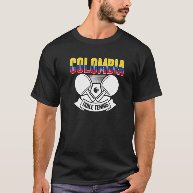 Camiseta Colombia Ping Pong  Colombian Table Tennis Support (Frente)