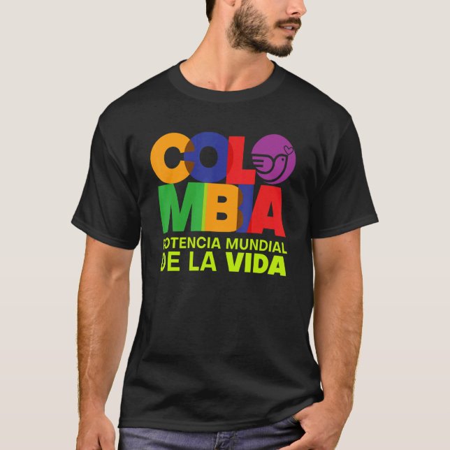 Camiseta Colômbia Potencia Mundial De La Vida (Frente)
