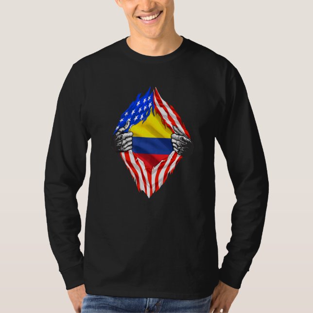 Camiseta Colômbia Roota Estados Unidos Bandeira Patriótica  (Frente)