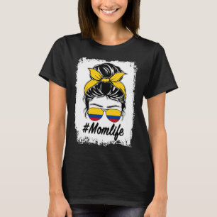 Camiseta Colômbia Sinalizador Colombiana Mãe Mensagem Bun M