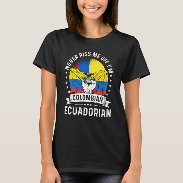 Camiseta Colômbia: Sinalizador do Equador Cresce Orgulho Hu (Frente)