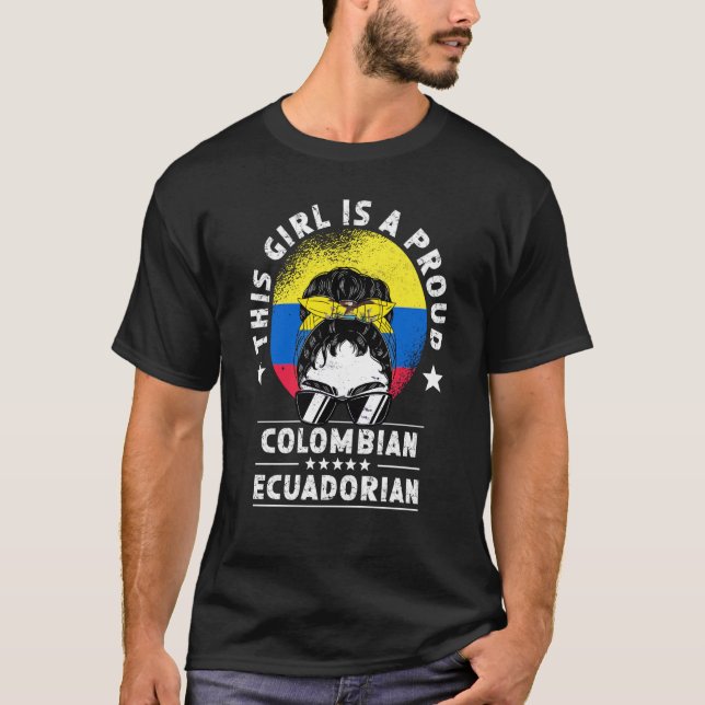 Camiseta Colômbia Sinalizador Equador Menina Cidadã do Equa (Frente)
