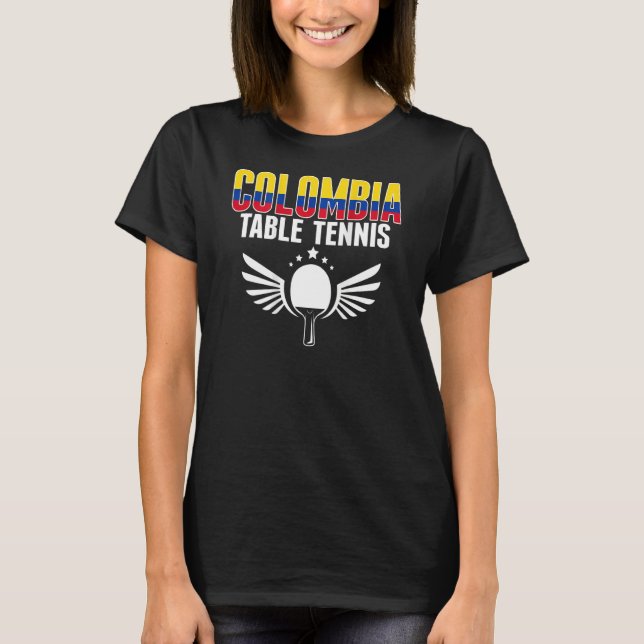 Camiseta Colombia Table Tennis  Support Colombian Ping Pong (Frente)