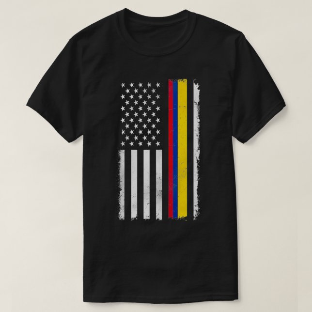 Camiseta Colombian American US Flag Colombia  (Frente do Design)