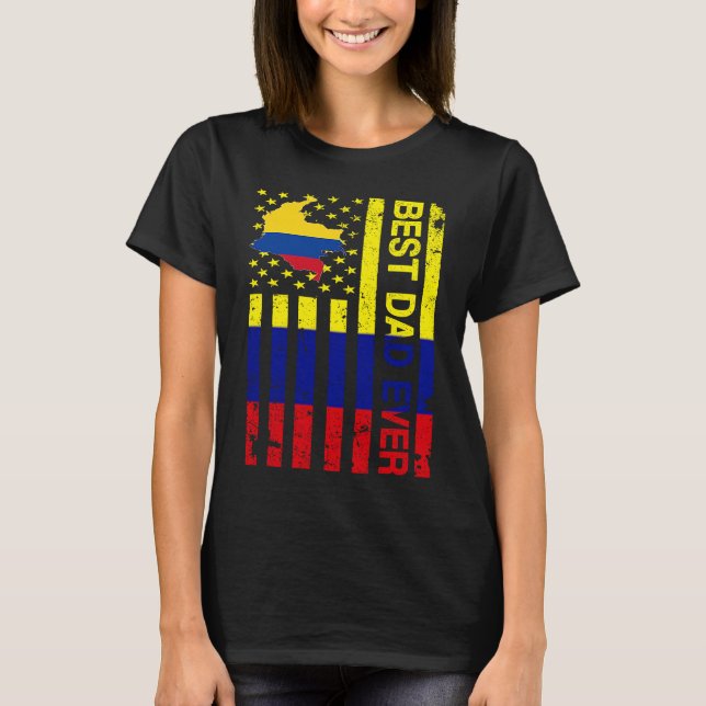 Camiseta Colombian Dad  Colombia USA American Father's Day (Frente)