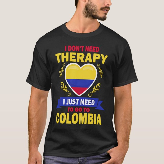 Camiseta Colombian Flag Vacation Therapy Funny Colombia (Frente)