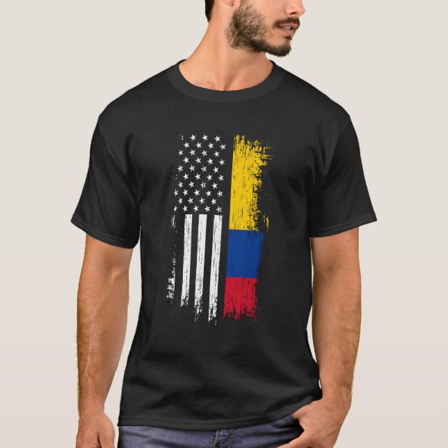 Camiseta Colombiana American Flag Hoodie - Orgulho Colômbia (Frente)