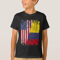COLOMBIANO ROOTS Half American Flag COLOMBIA