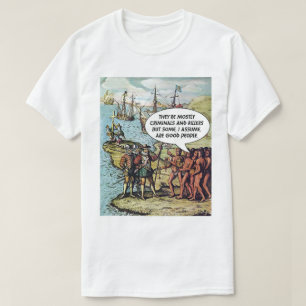Camiseta Colombo Chega às Américas Engraçado Anti Trump