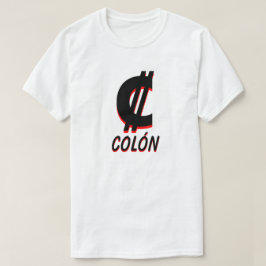 Camiseta ₡ colón branco