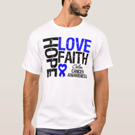Camiseta Colon Cancer Hope Love Faith