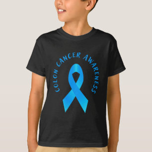 Camiseta Cólon conscientização do câncer colorretal azul ma