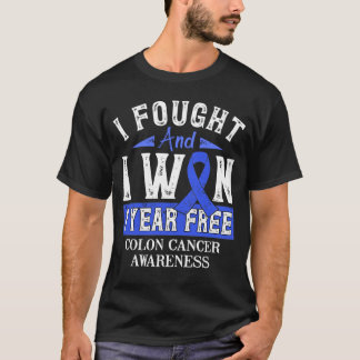 Camiseta Colon Sobrevivente de câncer 1 Ano Livre Azul Fita