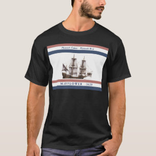 Camiseta colônia de Plymouth de 10 mayflower