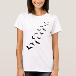 Camiseta Colônia De Silhuetas De Morcegos Voadores Pretos N