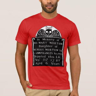 Camiseta Colonial Americana Tombstone Skull Angel Bones