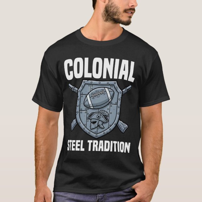 CAMISETA COLONIAL STEEL TRADITION - NEW ENGLAND FOOTBALL (Frente)