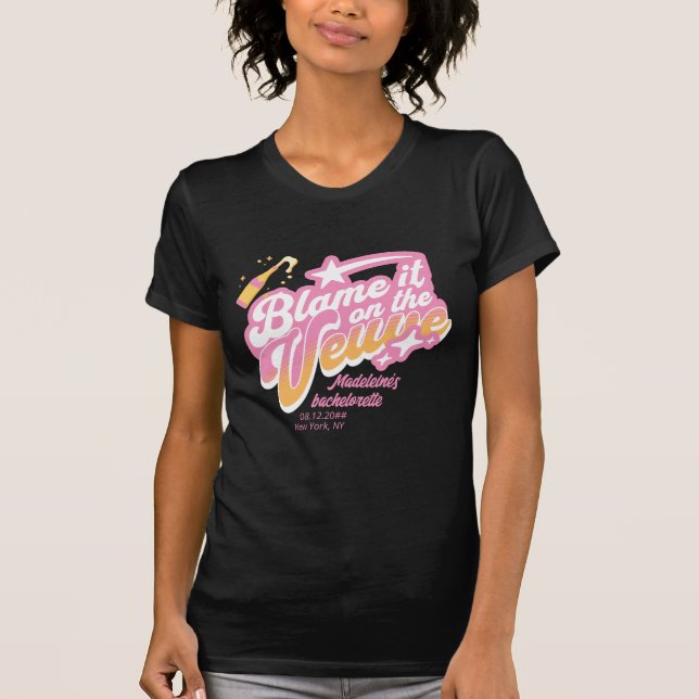 Camiseta Coloque a Culpa na Veuve Y2K Rosa Laranja Despedid (Frente)
