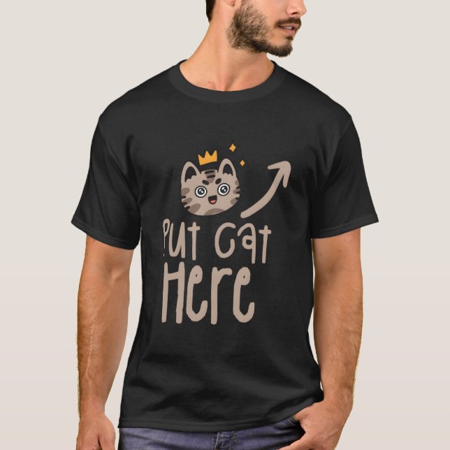 Camiseta Coloque Gato Aqui Gatos Animal (Frente)