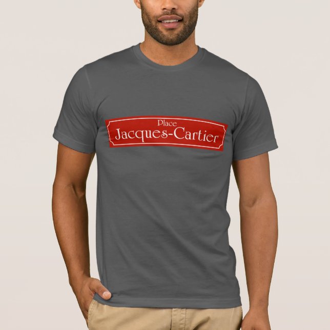 Camiseta Coloque Jacques-Cartier, sinal de rua de Montreal (Frente)