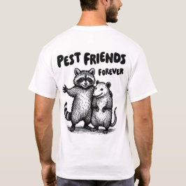Camiseta Coloque os amigos para sempre, frente e trás do Im