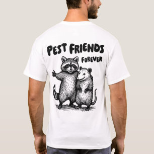 Camiseta Coloque os amigos para sempre, frente e trás do Im