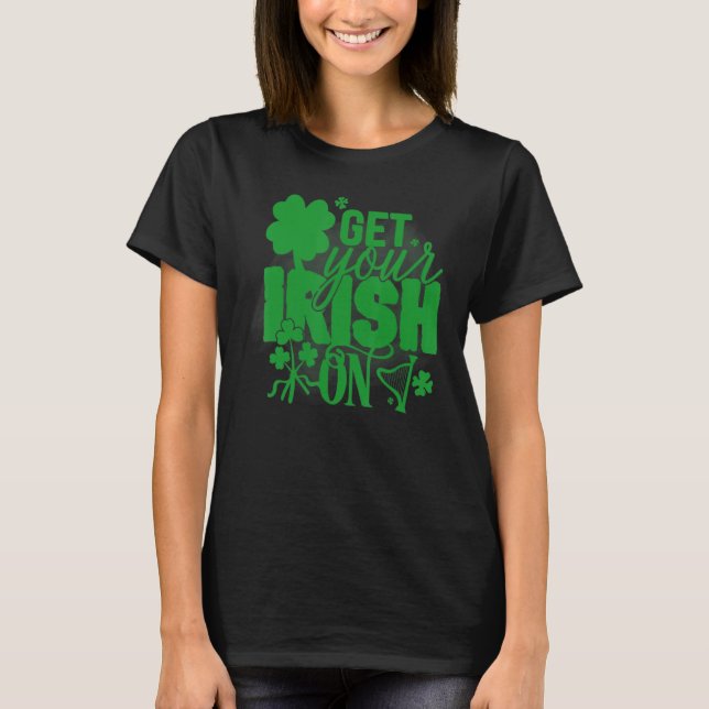 Camiseta Coloque seu irlandês em St Patricks Shamrock Men B (Frente)