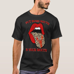 Camiseta Coloque Um Pouco No Sul De Sua Boca-Gata Leopardo