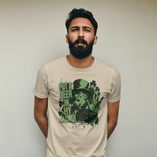 Camiseta "Coloque uma cerveja na minha mão", Rua do Patrick