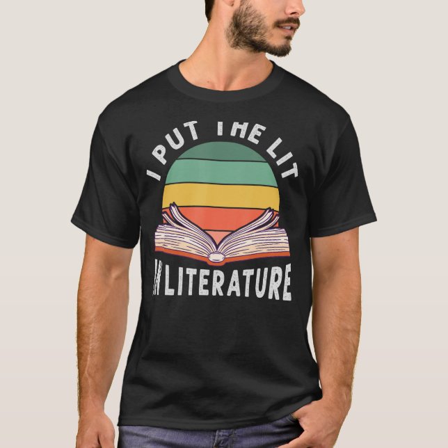 Camiseta Coloquei A Literatura - Engraçada Ensino Inglês (Frente)
