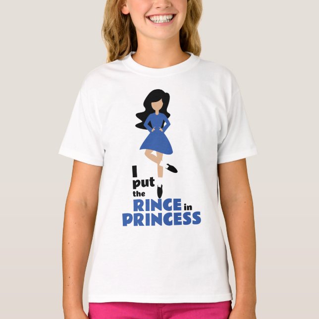 Camiseta Coloquei Rince na Princesa Black Hair Dance Irland (Frente)