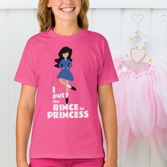 Camiseta Coloquei Rince na Princesa Black Hair Dance Irland (Criador carregado)