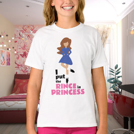Camiseta Coloquei Rince na Princesa Brown Hair Dança Irland