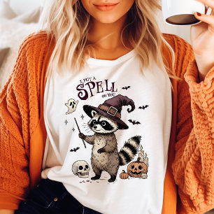Camiseta Coloquei Um Feitiço Em Você Guaxinim Bruxa Hallowe