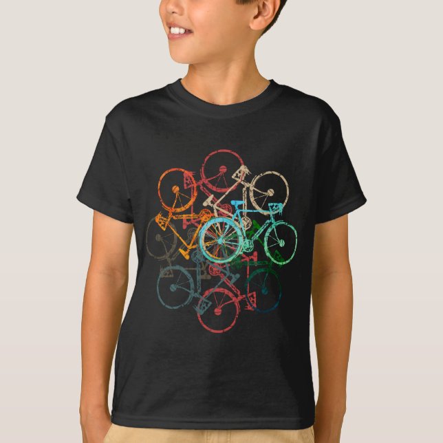 Camiseta Color Bicycles Cycling Biking Black  (Frente)