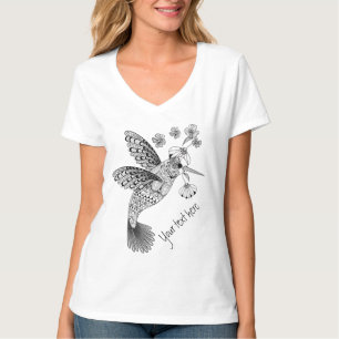 Camiseta Color Me Hummingbird Floral DIY