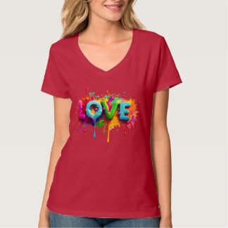 Camiseta "Color Splash Love" Vibrant Artistic Tee