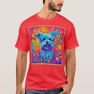Camiseta Color Splash: Pintura de Cachorrinho Maltês