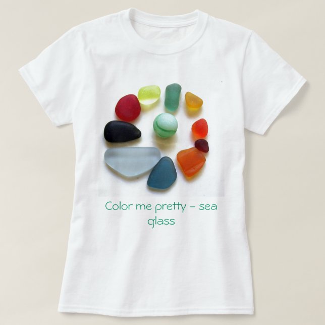 Camiseta Colora-me bonito - mar de vidro (Frente do Design)
