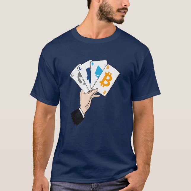 Camiseta Coloração da Mão do Poker Crypto (Frente)