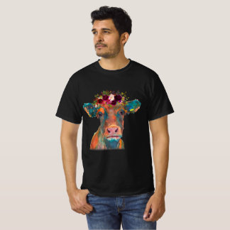 Camiseta Coloração d'água Colorida Cabeça de Vaca | Present